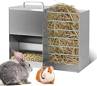 Rabbit Hay Feeder and Litter Box Set for Small Pets