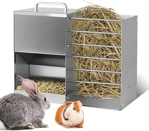 Rabbit Hay Feeder and Litter Box Set for Small Pets