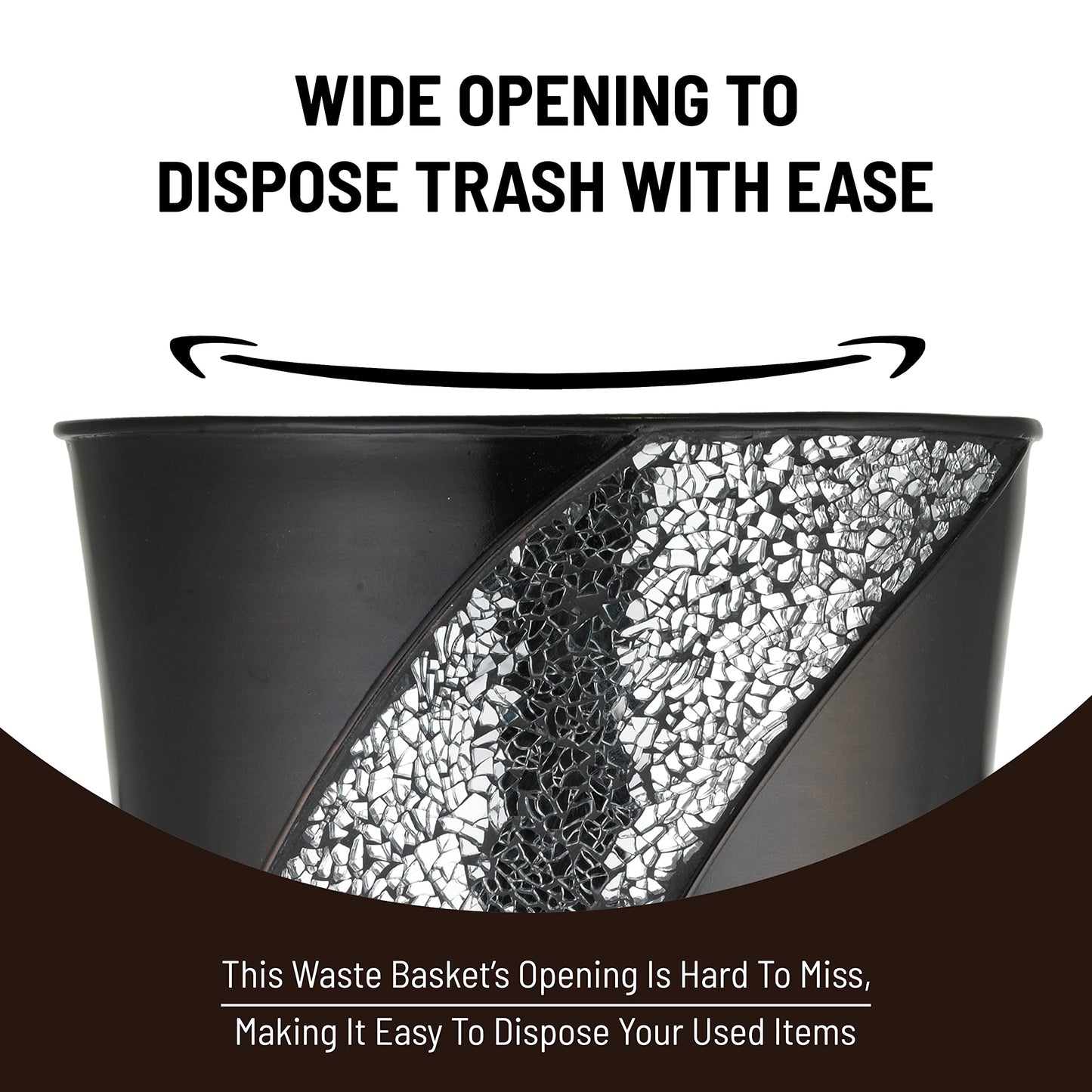 Sinatra Modern Waste Basket Modern Clic Cont rary Decorative Beautiful Designs Bathroom Decor for Home  Orb