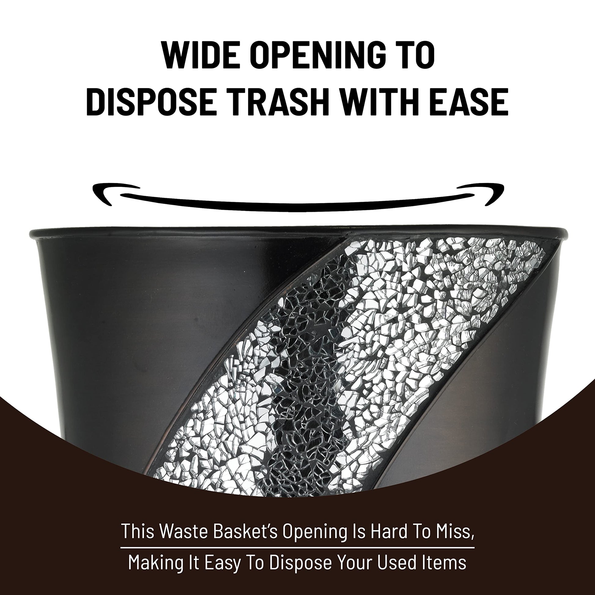Sinatra Modern Waste Basket Modern Clic Cont rary Decorative Beautiful Designs Bathroom Decor for Home  Orb
