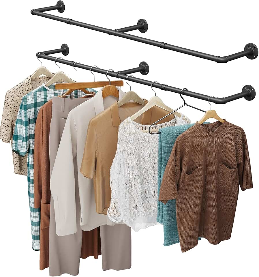 Heavy Duty Wall-Mounted Clothes Rack, 65.7 Inches
