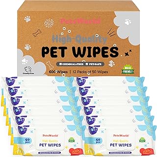 Pet Wipes for Dogs and Cats, Unscented, Hypoallergenic