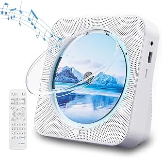 Portable Bluetooth CD Player with Speakers and Remote