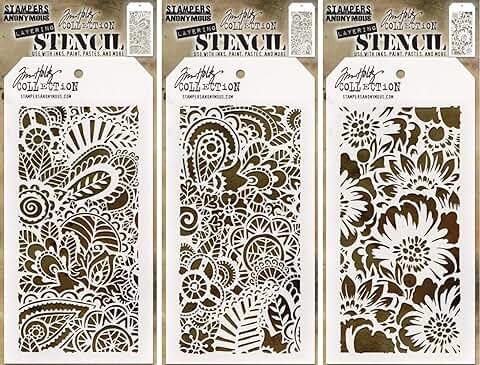 Doodle Art Stencils Set with Three Items