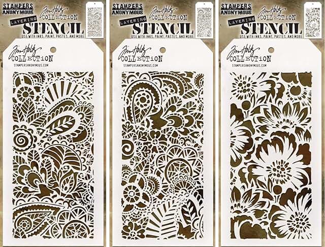 Doodle Art Stencils Set with Three Items