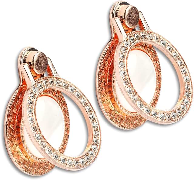 Two Packs of Glitter Gemstone Phone Ring Holders