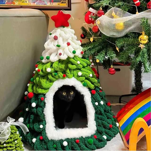 DIY Christmas Cat Tree and Bed Set