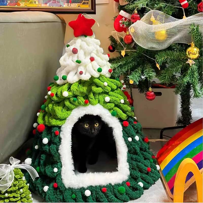 DIY Christmas Cat Tree and Bed Set