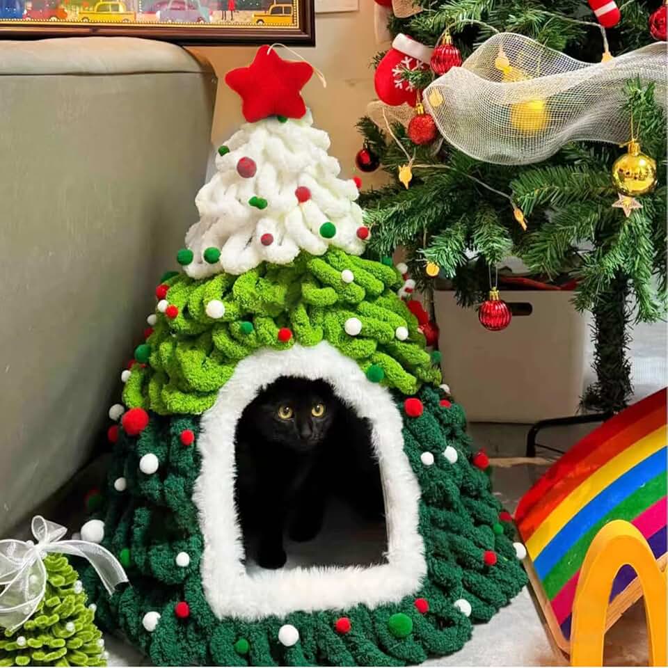 DIY Christmas Cat Tree and Bed Set