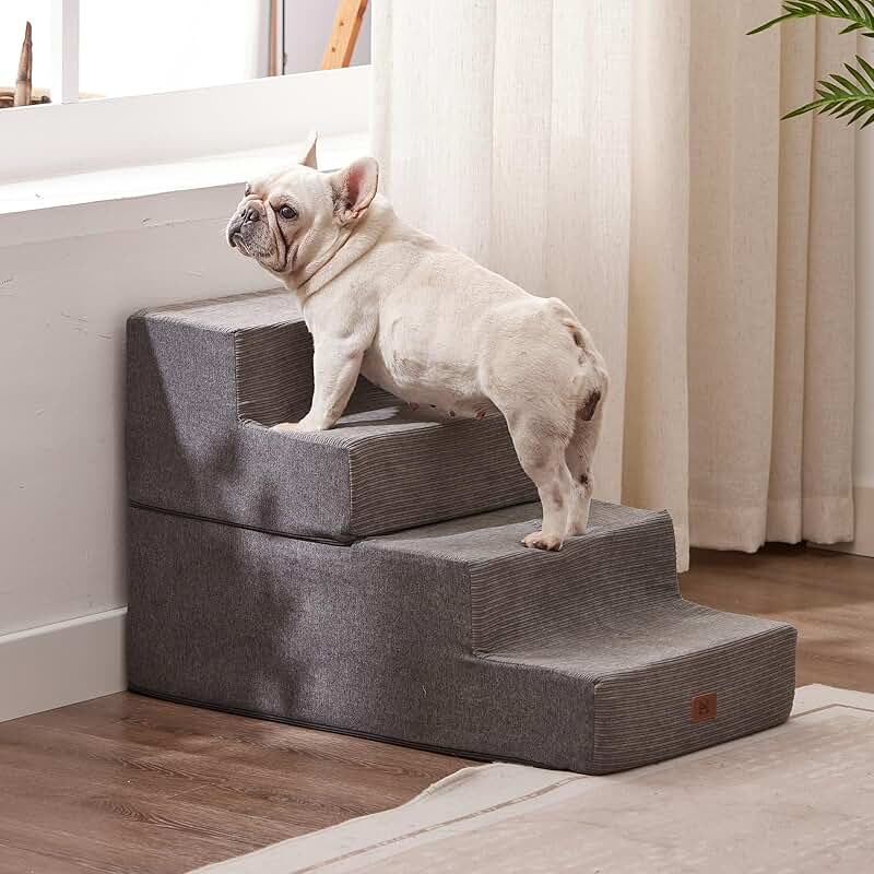 3-Step Dog Stair for Bed or Sofa, Non-Slip, Purple