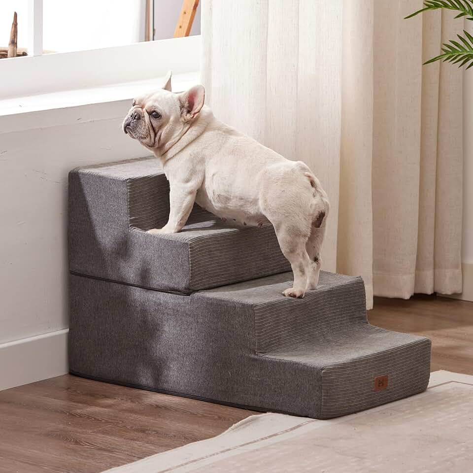 3-Step Dog Stair for Bed or Sofa, Non-Slip, Purple