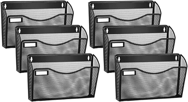 Six Pack Mesh Wall-Mounted File Holders