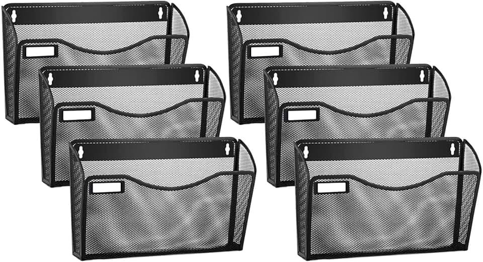 Six Pack Mesh Wall-Mounted File Holders