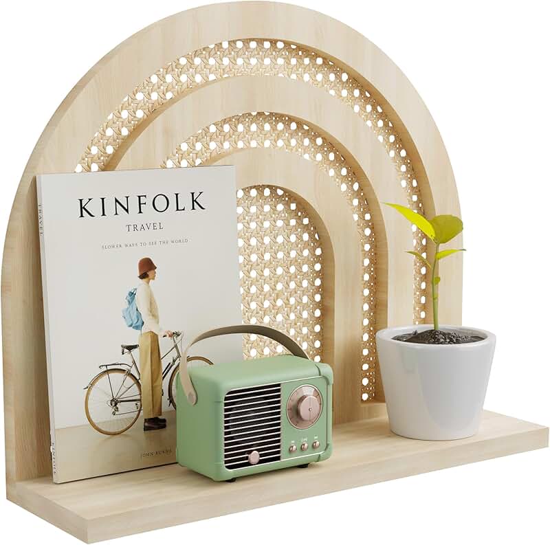 Handmade Rattan Hanging Shelf for Storage and Decor