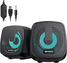Compact 2.0 RGB Computer Speakers with Lights and Clear Sound