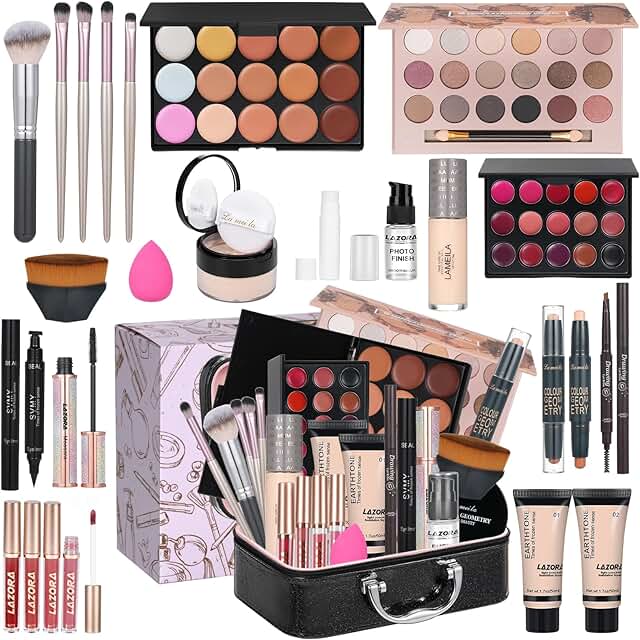 All-in-One Makeup Kit for Women with Eyeshadow, Concealer, and Foundation