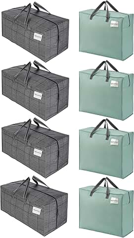 Eight heavy-duty moving bags with straps and handles