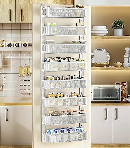 8-Tier Over-the-Door Pantry Organizer with Mesh Baskets