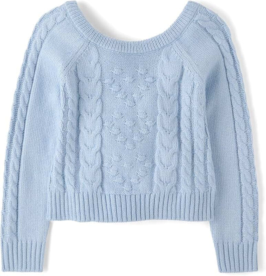 Long Sleeve Ballerina Bow Back Sweater for Girls