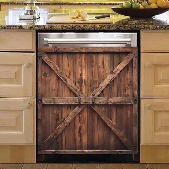 Vintage Barn Door Magnet Cover for Refrigerator Door