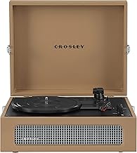 Vintage portable vinyl record player with Bluetooth and built-in speakers