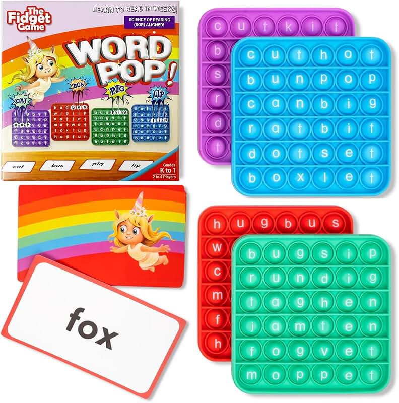 Fidget Word Pop Game for Learning to Read