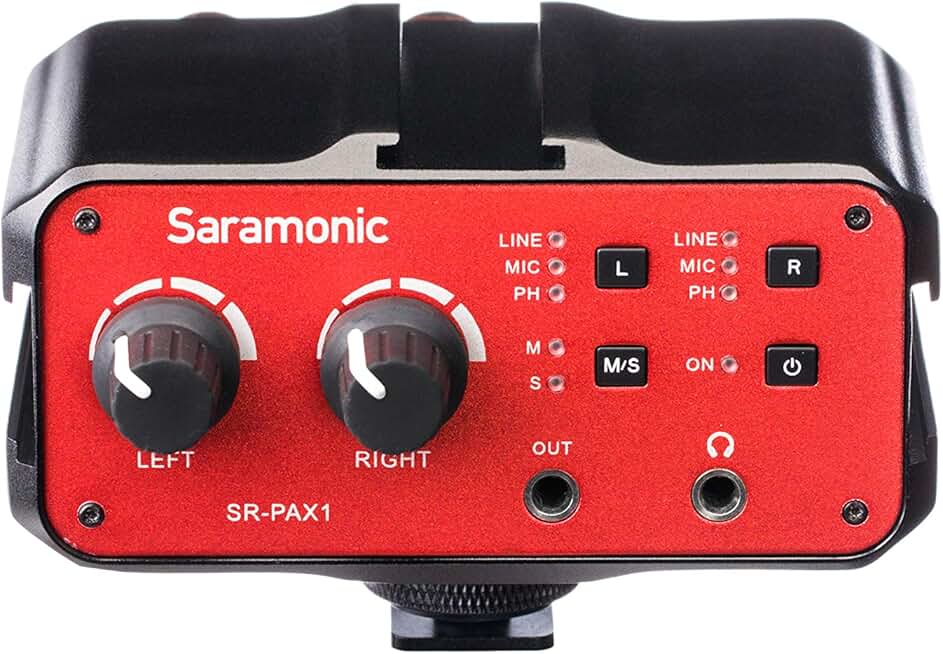 2-Channel On-Camera Mixer with Preamps and Headphone Out