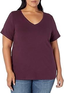 Plus Size Women's Classic Short-Sleeve V-Neck T-Shirt