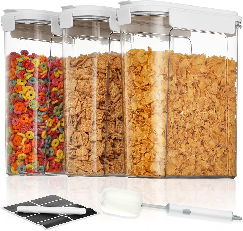 Set of 3 Airtight Cereal Storage Containers