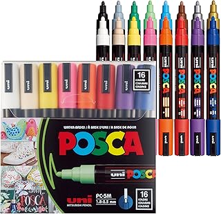 Assorted Water-Based Paint Markers, 16 Pack