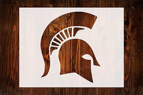 11x8.5 inch Spartan helmet stencil for crafts and decor
