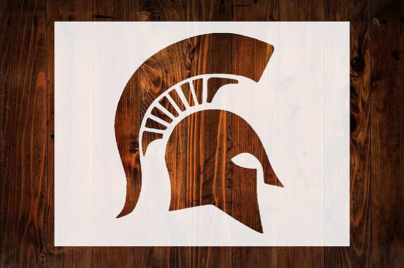 11x8.5 inch Spartan helmet stencil for crafts and decor
