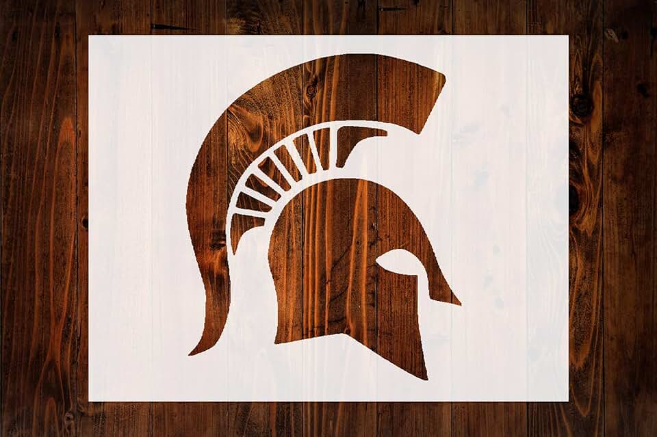 11x8.5 inch Spartan helmet stencil for crafts and decor