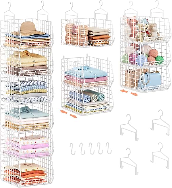 6-Tier Hanging Closet Organizer with Hooks