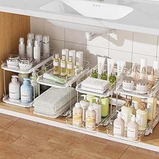 4-Pack 2-Tier Under Sink and Pantry Organizers