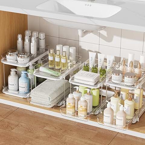 4-Pack 2-Tier Under Sink and Pantry Organizers