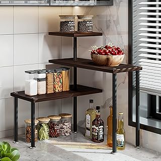 3-Tier Adjustable Kitchen Corner Shelf Organizer