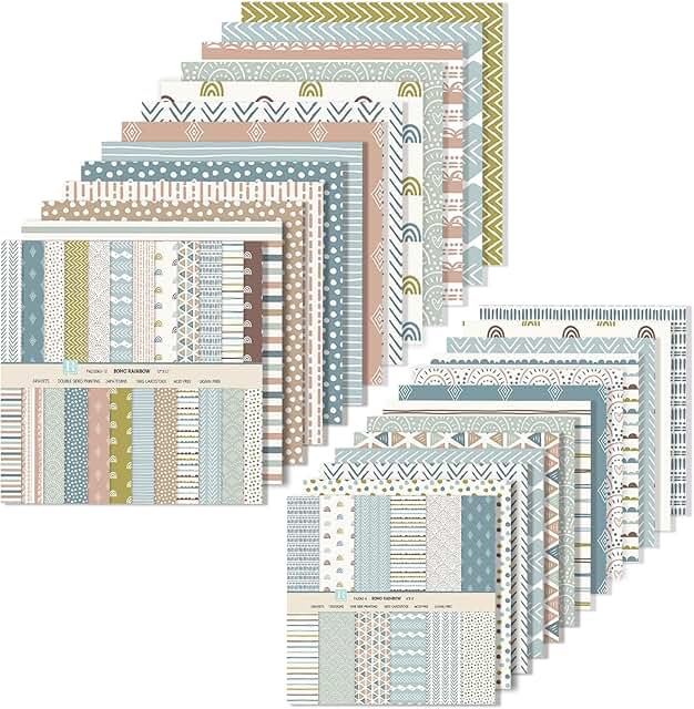 48 Pcs Vintage Double-Sided Scrapbook Paper Pack