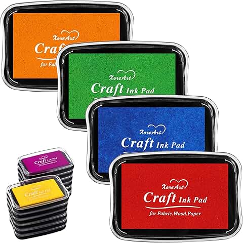 Large Washable Ink Pads for Kids, 16 Colors