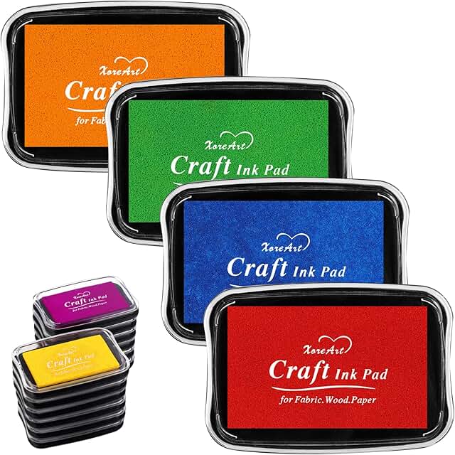 Large Washable Ink Pads for Kids, 16 Colors