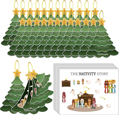 24-Piece Nativity Christmas Craft Kit with Story Books