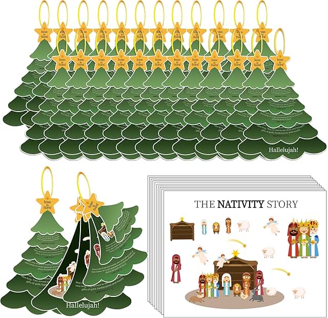 24-Piece Nativity Christmas Craft Kit with Story Books