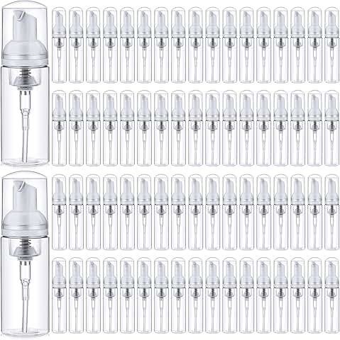 Set of 70 small refillable foam soap bottles