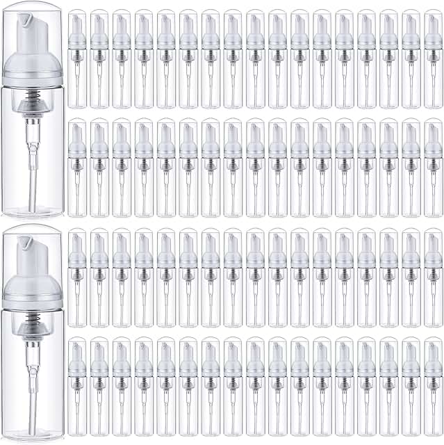 Set of 70 small refillable foam soap bottles