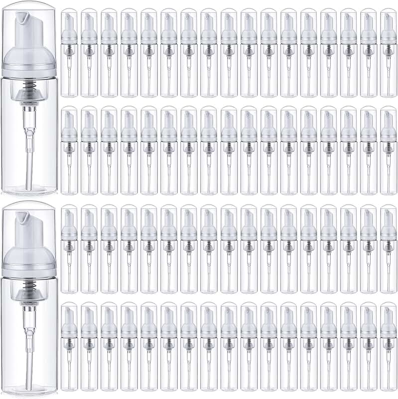 Set of 70 small refillable foam soap bottles