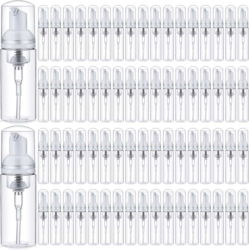 Set of 70 small refillable foam soap bottles