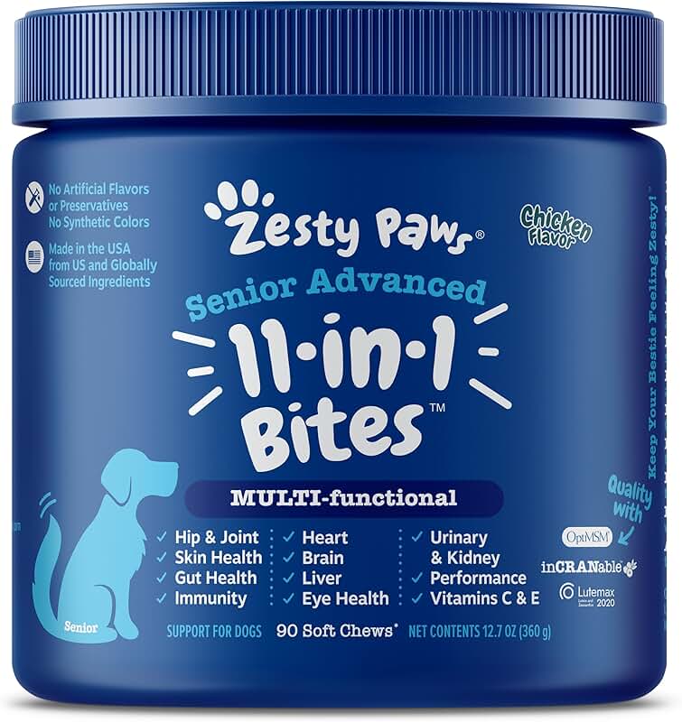 Senior Dog Multivitamin Treats with Glucosamine and Probiotics
