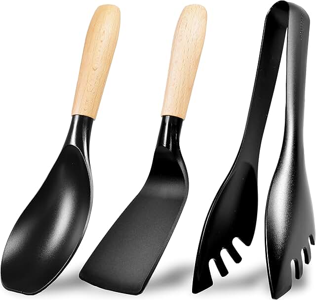 Stylish Kitchen Tool Set with Spatula and Tongs