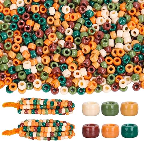3000 Fall Pony Beads in 6 Colors for Jewelry Making