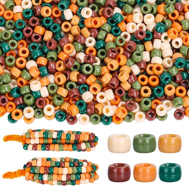 3000 Fall Pony Beads in 6 Colors for Jewelry Making
